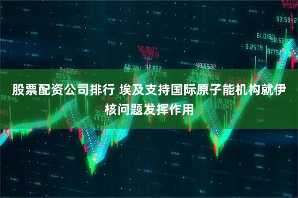 股票配资公司排行 埃及支持国际原子能机构就伊核问题发挥作用